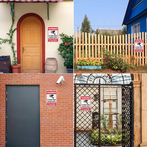 2 Pack Private Property No Trespassing Sign Set For Outdoor Use Video Surveillance Signs In Rust Free Aluminum on various outdoor settings