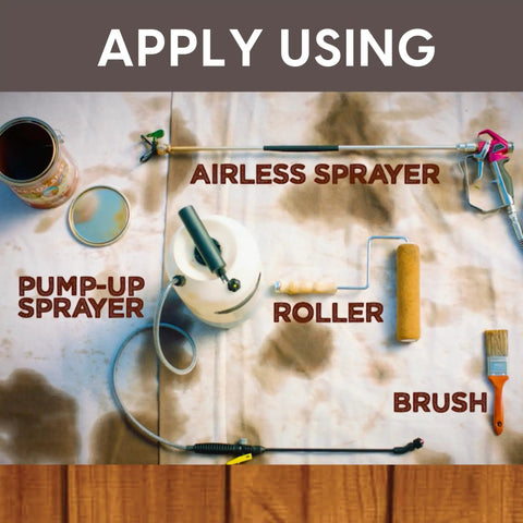 Application tools for Exterior Wood Stain And Sealer In One For Decks Fences Pergolas And Wood Siding Semi Transparent Oil Based