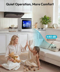 Hassle Free Portable Countertop Dishwasher With Six Smart Wash Cycles And Ultra Quiet Forty Decibel Operation For Smooth Apartment Living Without The Plumbing Headache in modern kitchen with children.