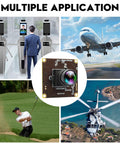 Global Shutter USB Webcam Module With 50FPS High Speed Capture For PC Use shown in various application scenarios including aviation and sports.