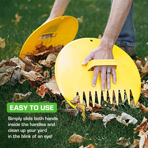 Two Leaf Scoops Set For Yard Cleanup Heavy Duty Plastic With Built In Handles Yall For Grabbing Leaves Grass Clippings