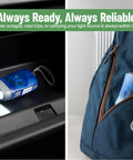 Hand Crank Emergency Flashlight Pack 12 Units Rechargeable Crank Light With Dual LED Beams in car and backpack pocket