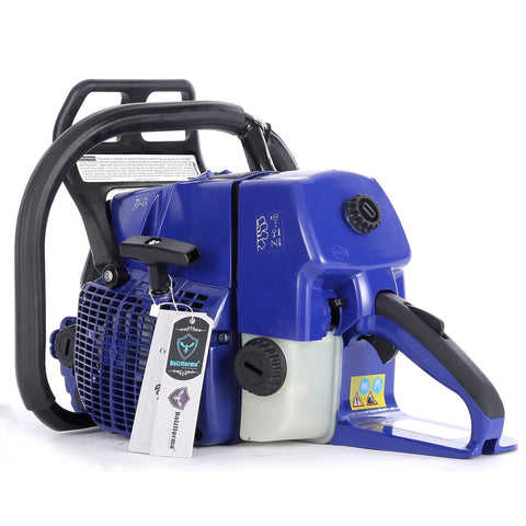 92cc Gas Chainsaw With 25 Inch Guide Bar And Three Eighths Pitch.063 Chain, blue power head for tree cutting and landscaping