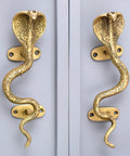 Cobra Snake Themed Brass Cabinet Pulls With Antique Gold Finish For Cabinets And Drawers Decorative Door Handles For Vintage Style Interiors