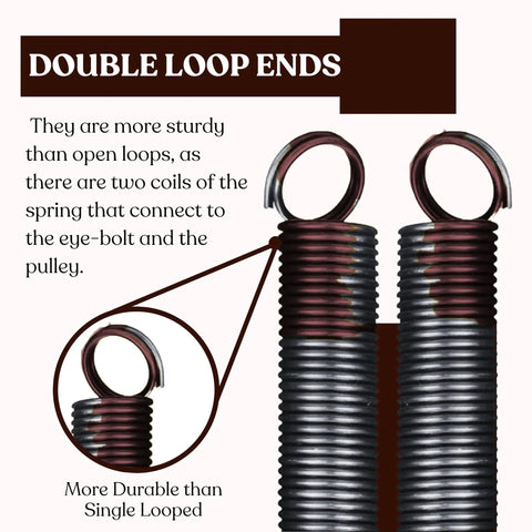 Heavy Duty Residential Garage Door Extension Springs 2-Pack 160 Lb Capacity Brown, Easy Install with double loop ends
