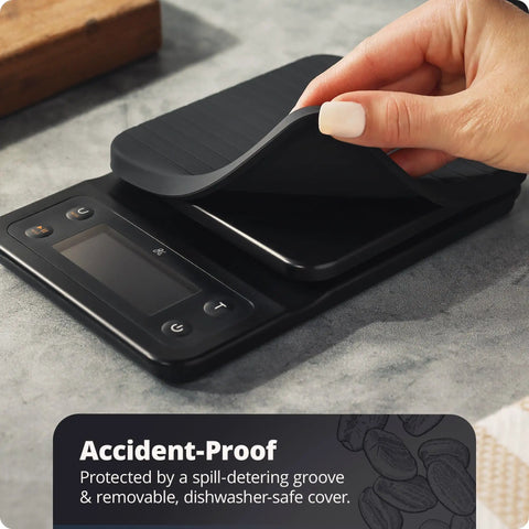 0.1g Precision Digital Coffee Scale With Timer For Pour Over And Espresso, 3Kg Capacity, waterproof cover being removed