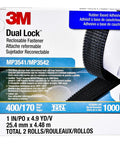 Dual Lock Reclosable Fastener SJ3541 SJ3542 Black 1 Inch By 5 Yards General Use Kit Packaging Front View