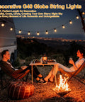 100 Foot Outdoor G40 LED Globe String Lights Two Pack Dimmable Waterproof Shatterproof Light Strings With 52 Bulbs Connectable