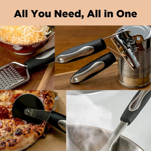 25-Piece Stainless Steel Kitchen Utensil Set With Nonstick Ready Tools Rust-Resistant And Dishwasher Safe Durable Cookware Gadgets Kit