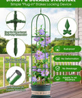 Outdoor Climbing Plant Trellis Obelisk 6Ft Garden Support Tower Tough As Nails Rustproof PE Coated Metal Thickened Tube