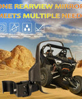 Dope Wide Angle Rear View Mirror Pair With Breakaway Adjustable Clamp Mount For Off Road Side By Side, Enhanced Field of View
