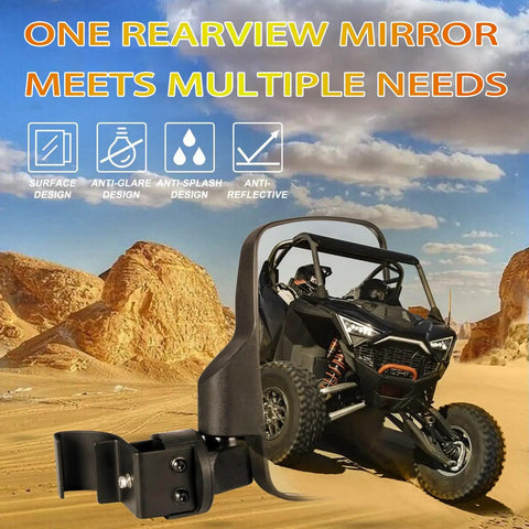 Dope Wide Angle Rear View Mirror Pair With Breakaway Adjustable Clamp Mount For Off Road Side By Side, Enhanced Field of View