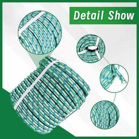 Beefy Half Inch Nylon Braided Rope 150 Feet Heavy Duty Polyester Cord For Outdoor Tree Work All Weather Utility Line