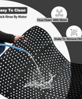 Person washing Anti Fatigue Drainage Rubber Floor Mat Roll 83 By 36 Inch Non Slip Heavy Duty For Kitchen Bar Restaurant Wet Areas