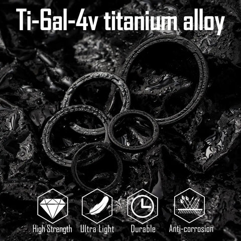 Ultralight Titanium Flat Key Rings Set With Side Pushing Split Rings in Ti-6Al-4V alloy shown in 33mm, 25mm, and 17.5mm sizes.
