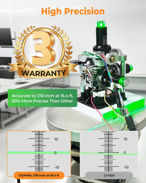 360 Degree Laser Level Self Leveling Kit With 56 Inch Tripod For Construction And Tile, Dual 360 Degree Horizontal And Vertical Planes, 16 Laser Lines Deliver Full Room Coverage, Pro Grade Accuracy One Sixteenth Inch At Sixteen Feet, high-precision module and 3-year warranty