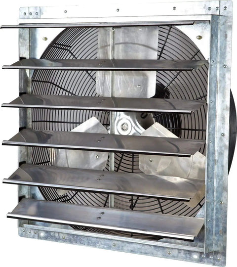 24 Inch Wall Mounted Exhaust Fan With Automatic Shutter And Variable Speed For Home Attic Shed Or Garage Ventilation 4244 CFM Covers Up To 6200 Sq Ft Power Cord Not Included Keeps Your Space Cool And Comfortable