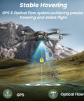 4K Drone With Camera For Beginners Easy To Fly Foldable GPS FPV Quadcopter hovering over grassy landscape