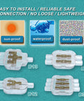 Rugged Waterproof Wire Connectors Plug And Play Insert IP68 Moisture Guard Weatherproof Single Core Cable Junction Box display.