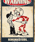 Warning Sign Remember Kids Electricity Can Kill You Metal Tin Sign Vintage Retro Caution Safety Wall Decor 8x12 Inch