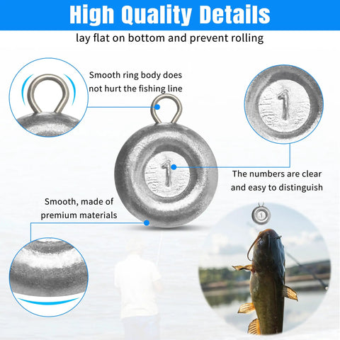 All Purpose Fishing Sinker Weights Kit With 100 Pcs Varied Bass Casting Sinkers Removable Split Shot Bell Drop Pyramid Disc Weights