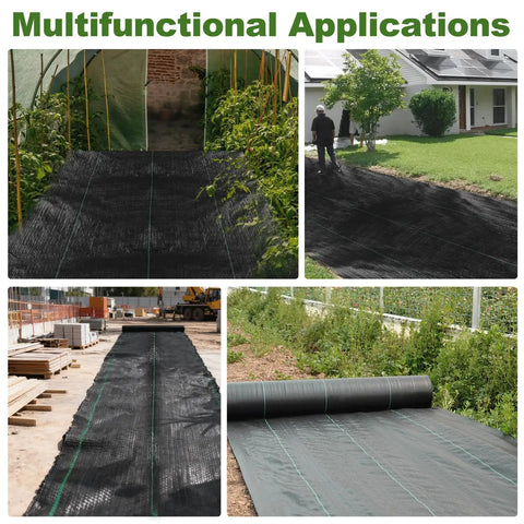 Heavy Duty Weed Barrier Fabric 3.2oz Polypropylene For Garden Beds And Landscape, Woven Geotextile Weed Control Cloth installed