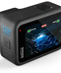 Premium Waterproof Action Camera Bundle With 5.3K60 Video And 27Mp Photos showing the action camera with a display in rugged housing.