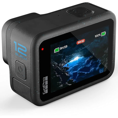 Premium Waterproof Action Camera Bundle With 5.3K60 Video And 27Mp Photos showing the action camera with a display in rugged housing.