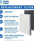 FLT9200 True HEPA H13 Air Purifier Filter And Carbon Combo Pack For AC9200WCA promotional image with features and benefits.
