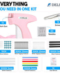 Plug And Play Tagging Machine For Clothing Merchants Loaded With Four Thousand Heavy Duty Fasteners Six Durable Needles Plus Bonus Silicone Anchors and accessories.