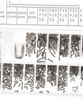 Assorted Eyeglass Repair Screws Kit For Sunglasses And Watches, organized metal fasteners in a compartment box.