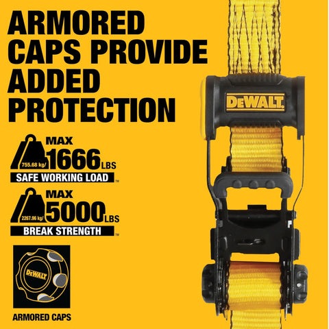 Heavy Duty Ratchet Straps 1.5 By 16 Feet With 5000 Pound Rating 2 Pack showcasing ergonomic handle and coated steel hardware.