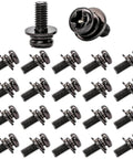 M4x10mm VESA Screws Set With Lock Washers And Flat Washers, 20 Pack, Phillips Head, Black Finish, visible screws layout