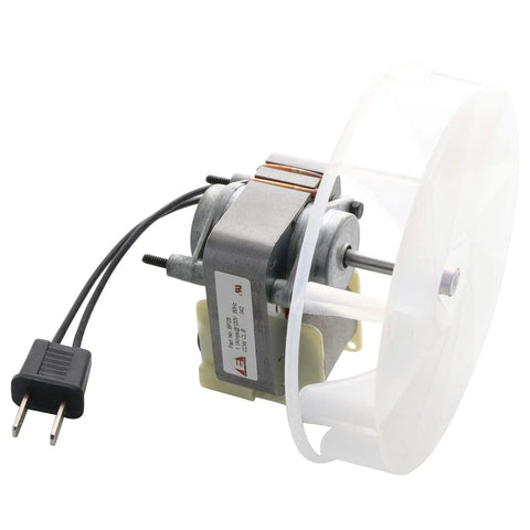 Replacement Bathroom Fan Motor And Blower Wheel For 70 CFM 120V Exhaust Vents 60 Hz 3000 RPM CCW 1.1 Amp side view