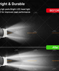 Volvo VN VNL Fog Light LED Lamp Replacement Set LH RH For 2003 To 2017 Trucks comparison before and after installation