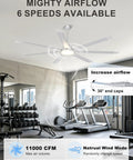 Top Shelf 84 Inch Industrial Ceiling Fan With Seven Heavy Duty Blades And Integrated Overhead Light in gym with 11000 CFM airflow.