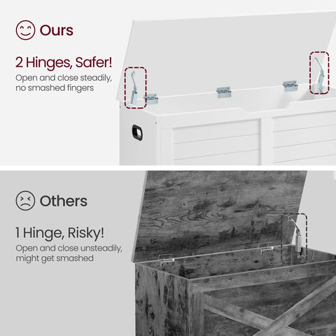 Big Capacity Storage Bench Seat With Reliable Dual Hinges Cozy Entryway Chest For Keeping Throw Blankets And Work Boots Under Tight Wraps Heavy Duty Living Room Organizer That Truly Is A Game Changer For Everyday Declutter Moves