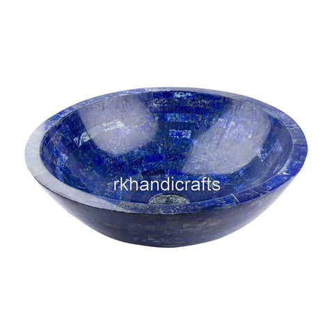 Next Level Blue Gemstone Vessel Sink Features A Straight Fire Lapis Overlay Premium Glaze And Dreamy Glow perfect for modern bathrooms.