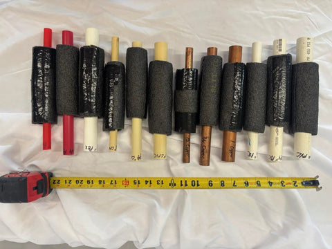 Adjustable Size Tubular Pipe Insulation Slit-To-Size 8 Sticks 18 Inch for hot and cold piping with measuring tape