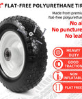 12 Inch Flat Free Solid Tire And Wheel Set For Trailer Dollies And Utility Carts With Centered Hub Size Three And Three Quarters Inch And One Inch Bore Fits 25mm Axle Shaft Replacement Heavy Duty polyurethane tire with screws