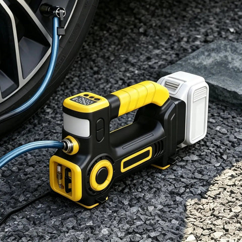 Heavy Duty Portable Tire Inflator Air Compressor Compatible With DeWalt 20V Battery. Delivers Quick And Powerful 180 Psi Inflation For Cars, Trucks, Motorcycles. Works With Existing Dewalt Tools. Bare Tool Only, No Battery Included. Super Fast Setup.