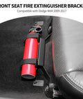 Under Seat Fire Extinguisher Bracket Mount for Dodge Ram Trucks 2009 Through 2017, installed under seat with extinguisher