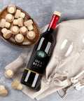 60 Pieces T Shaped Wine Corks Reusable Cork Plugs Wooden And Rubber Wine Stoppers for Wine Beer DIY Crafts next to bottle