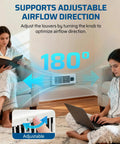 Dual Fan Register Booster For Hard To Reach Spaces, 4 Inch By 10 Inch Vent With 180 Degree Adjustable Grille, Quiet 140 CFM