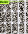 Assortment of 1110 Piece Nuts Bolts and Washers Set With 25 Sizes and 5 Models Stainless Steel 304 Screws and Nuts Assortment Kit