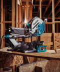 Beefy 10 Inch Slide Compound Miter Saw With 4500 RPM Direct Drive Motor Left And Right Bevels From 0 To 47 Degrees in workshop