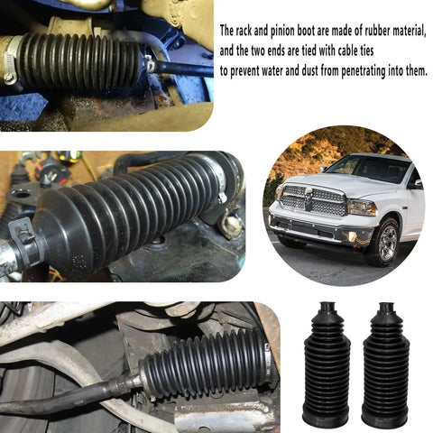 Two Piece Beefy Steering Tie Rod End Bellows Boot Kit For Ram 1500 2013 2014 2015 2016 2017 2018 Rack And Pinion Boots Replacement