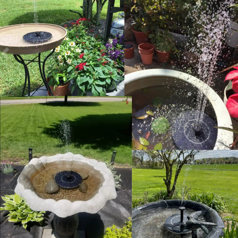 Sun Powered Bird Bath Fountain Pump With Four Nozzles And A 1.4W Solar Panel Kit Submersible Water Pump For Outdoor Use