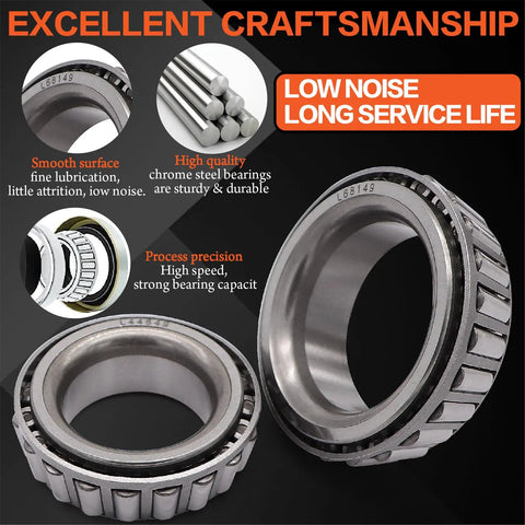 Two Pack Trailer Wheel Hub Kit 5 Lug 4.5 Inch for 3500 Lb Axles EZ-Lube image showing chrome steel bearings detail