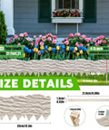 Heavy Duty Plastic Garden Edging Border Kit With 20 Ft Flexible No Dig Borders And 20 Anchoring Stakes For Lawn Pathways And Flower Beds Tool Free Installation Wind Resistant And Low Maintenance showing size dimensions and garden setup